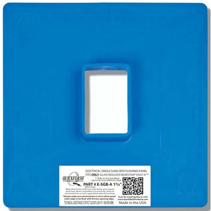 Flashing Panel, 1-Gang, Size: 11 x 11", Blue, Non-Metallic